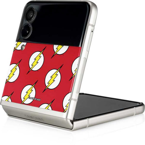 DC Comics The Flash Logo Pattern Galaxy Z Flip3 5G Skin